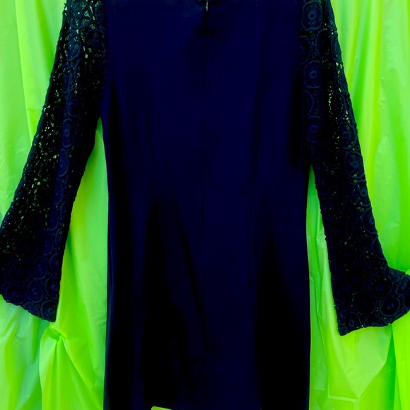 Philosophy NWT Dress navy blue with crochet sleeves size S - Picture 2 of 13